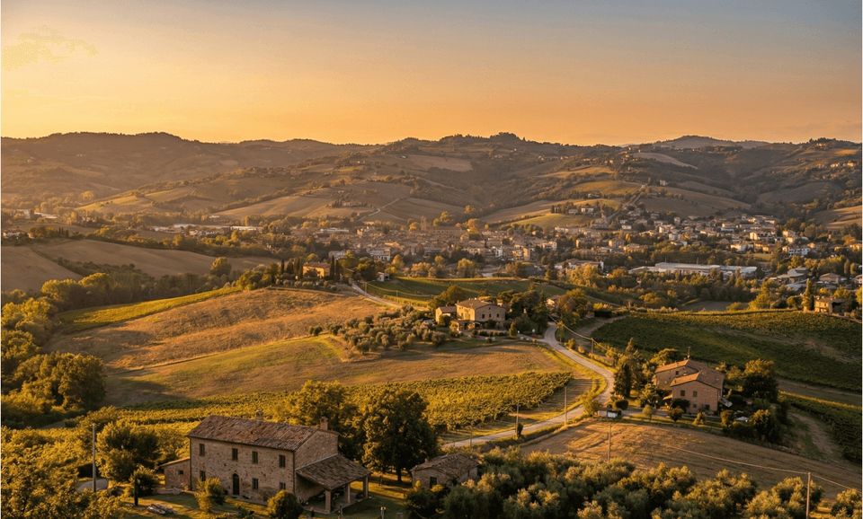 Via Piane a Borgonuovo, vista dall’alto